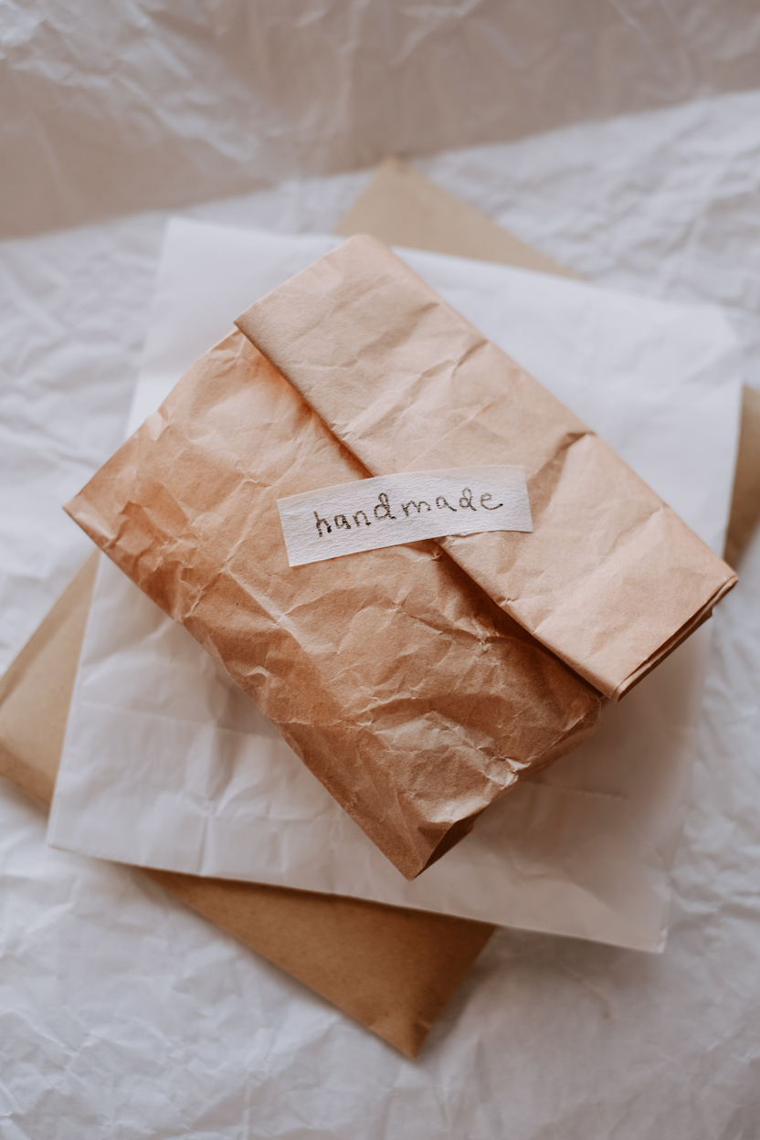 Handmade Sticker on Paper Bag